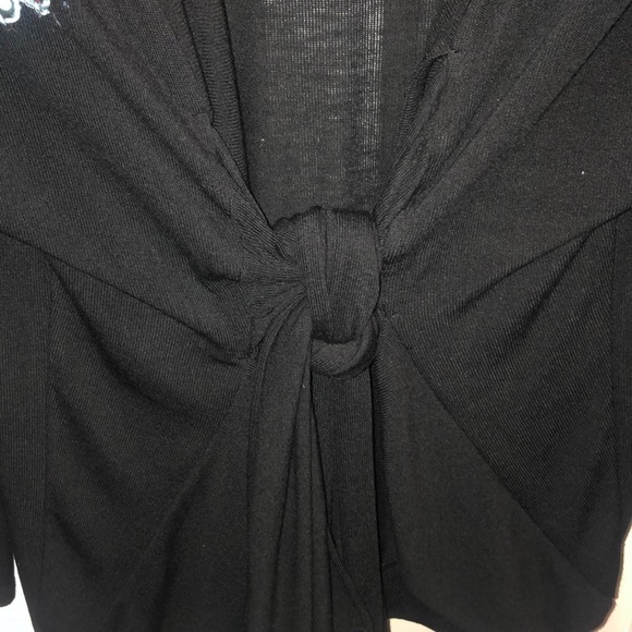 Front Tie Black Cardigan with Design 🖤 - Picture 5 of 7